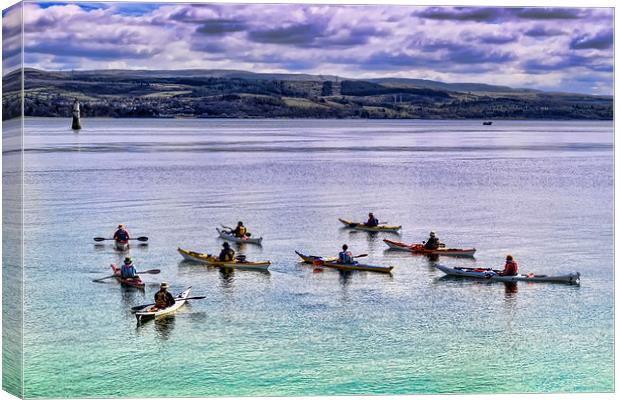 Kayakers  Canvas Print by Valerie Paterson