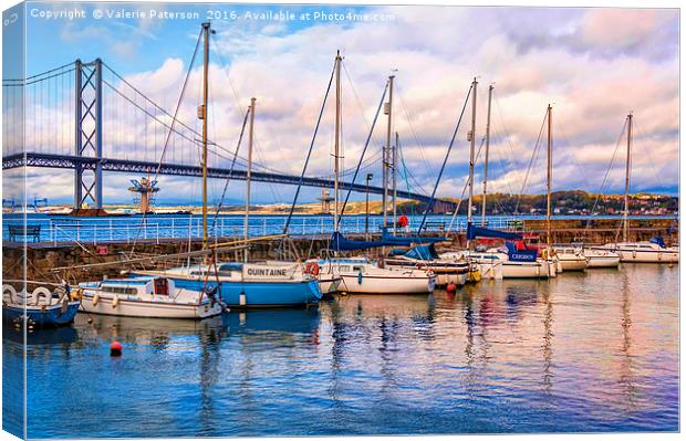 South Queensferry Harbour Canvas Print by Valerie Paterson