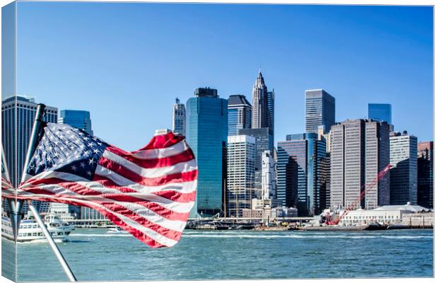 American Flag in NYC Canvas Print by Valerie Paterson