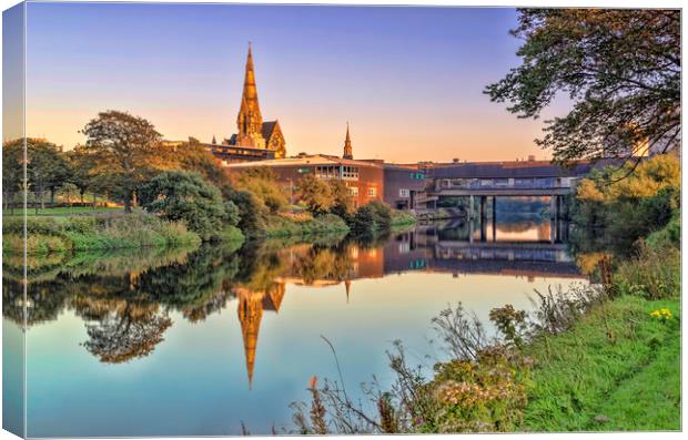 Reflection on Irvine River Canvas Print by Valerie Paterson