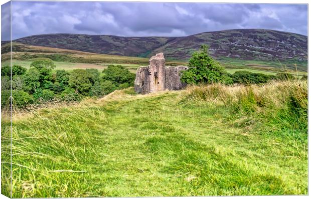 Morton Castle Ruin Canvas Print by Valerie Paterson