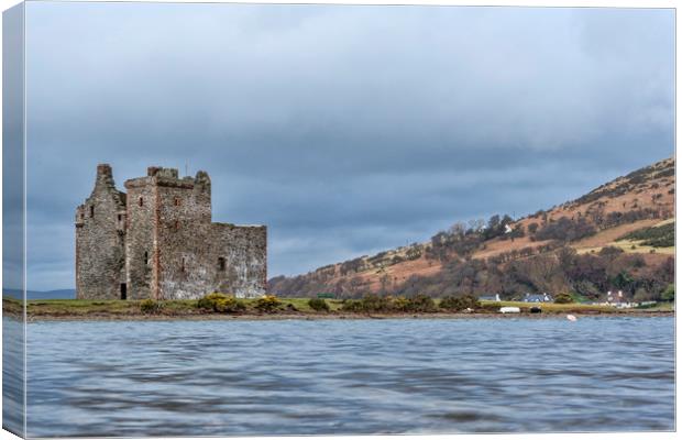 Lochranza Castle Canvas Print by Valerie Paterson