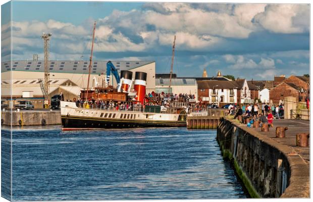 The PS Waverley in Ayr Canvas Print by Valerie Paterson
