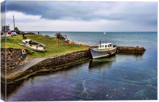 Corrie Harbour Arran Canvas Print by Valerie Paterson