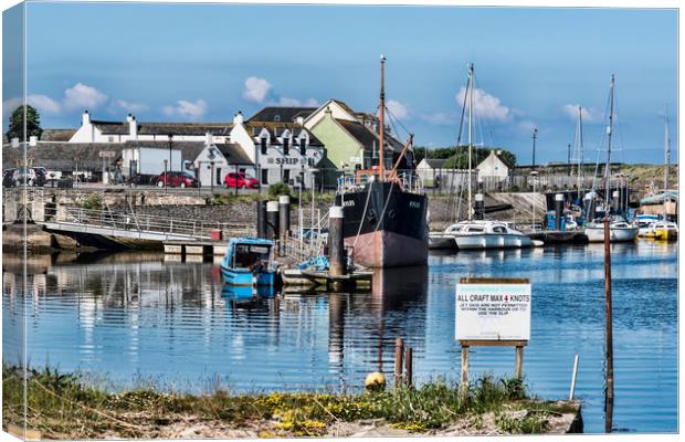 Boats at Irvine Harbour Canvas Print by Valerie Paterson