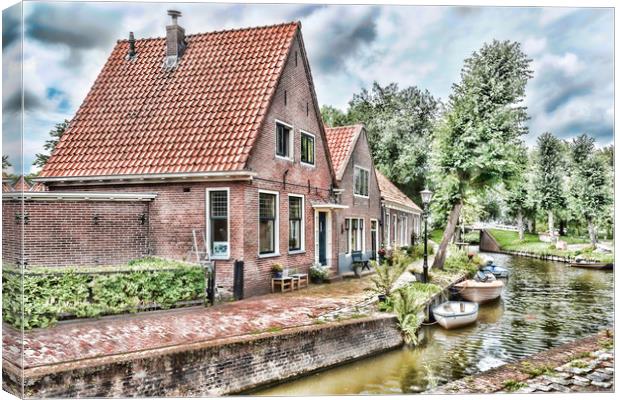 Monnickendam Canal  Canvas Print by Valerie Paterson