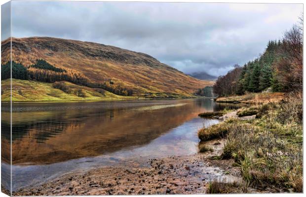 Loch Lubhair Reflection  Canvas Print by Valerie Paterson