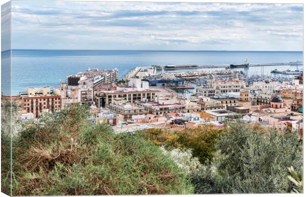 Alicante Sea View Canvas Print by Valerie Paterson