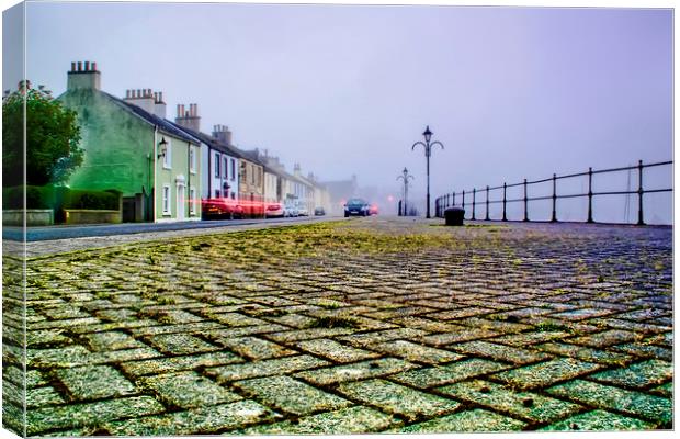 Fog on the Harbour Canvas Print by Valerie Paterson