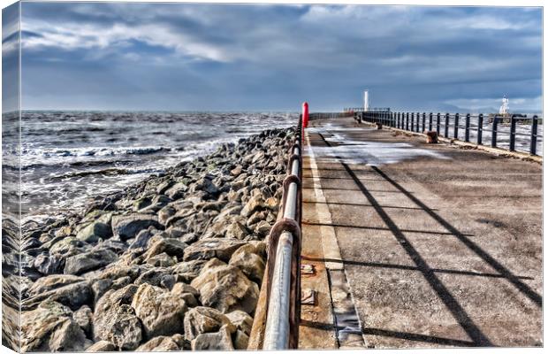 Ayr Pier Canvas Print by Valerie Paterson