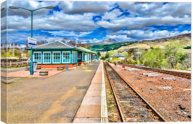 Crianlarich Train Station Canvas Print by Valerie Paterson