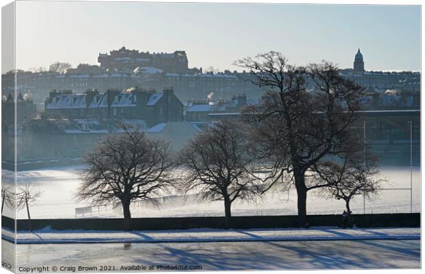 Snow in Inverleith park, Edinburgh Canvas Print by Craig Brown