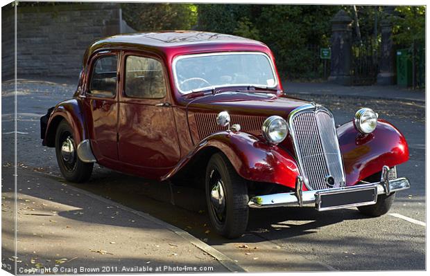 Classic Red Citroen 15 Canvas Print by Craig Brown