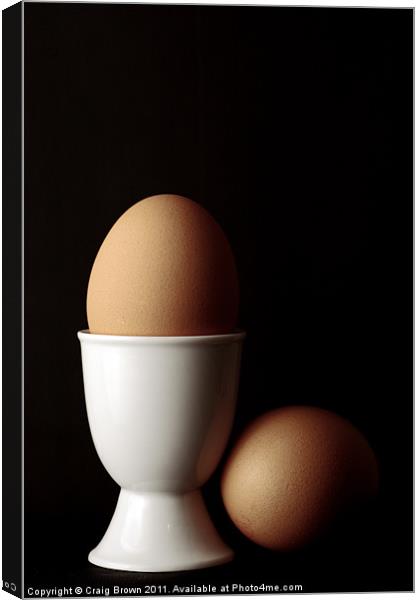 Brown Eggs in Egg Cup Canvas Print by Craig Brown