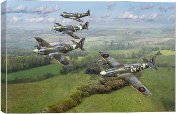268 Squadron Mustangs Canvas Print by Gary Eason
