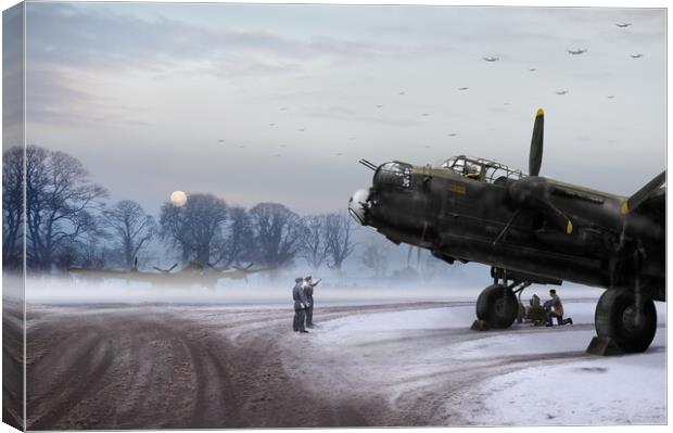 Time to go: Lancasters on dispersal Canvas Print by Gary Eason