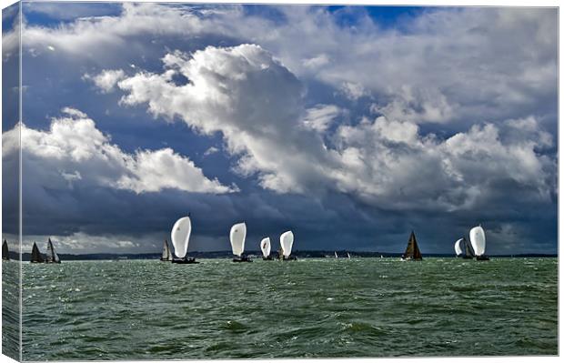 Racing yachts in the Solent Canvas Print by Gary Eason