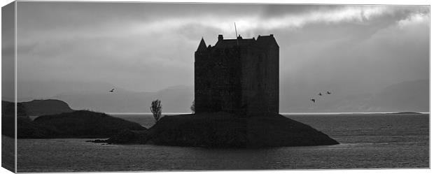 Castle Stalker, dusk silhouette Canvas Print by Gary Eason