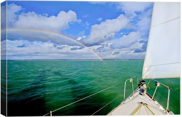 Rainbows off the port bow Canvas Print by Gary Eason