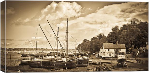 View of Pin Mill from King's Yard Canvas Print by Gary Eason