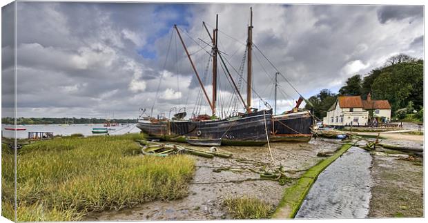 Boats on the hard, Pin Mill Canvas Print by Gary Eason
