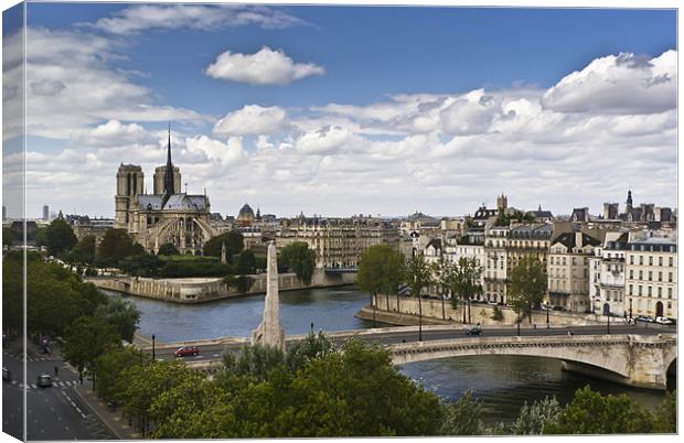 Paris view, Notre Dame Canvas Print by Gary Eason