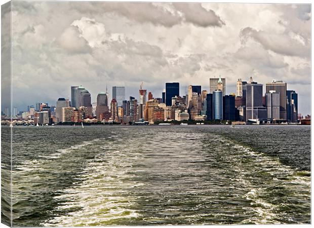 Leaving Manhattan (landscape) Canvas Print by Gary Eason