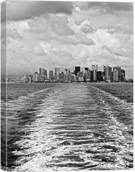 Leaving Manhattan (portrait, B&W) Canvas Print by Gary Eason