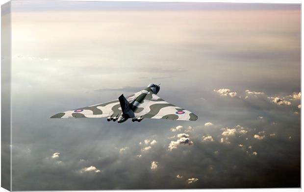 Vulcan over the Channel Canvas Print by Gary Eason