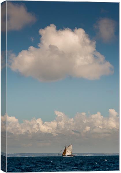 Sailing boat and cloud Canvas Print by Gary Eason