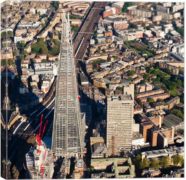 Shard London aerial view Canvas Print by Gary Eason