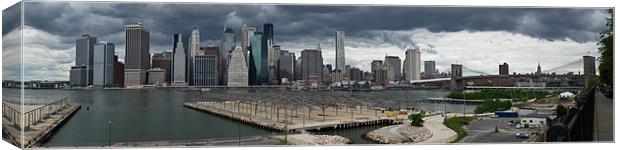 Manhattan from Brooklyn panorama 2 Canvas Print by Gary Eason