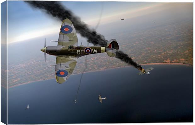 Spitfire Channel dogfight Canvas Print by Gary Eason
