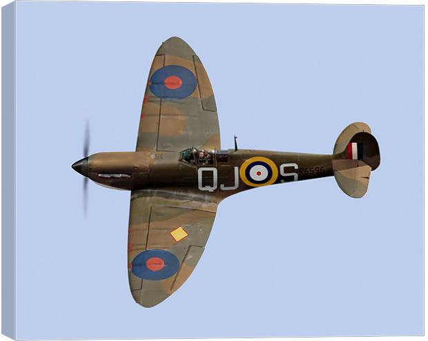 Spitfire Mk 1a R6596 QJ-S Canvas Print by Gary Eason