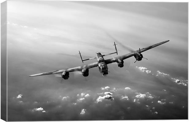 Lone Lancaster black and white version Canvas Print by Gary Eason
