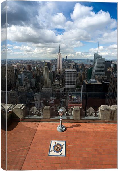 Empire State from GE building Canvas Print by Gary Eason