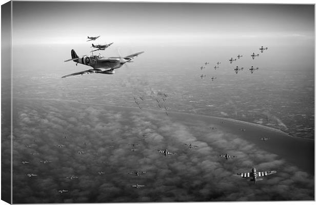 D-Day Operation Mallard black and white version Canvas Print by Gary Eason