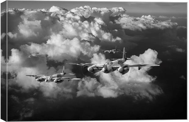 Mosquitos above clouds black and white version Canvas Print by Gary Eason