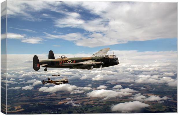 617 Squadron Tallboy Lancasters Canvas Print by Gary Eason