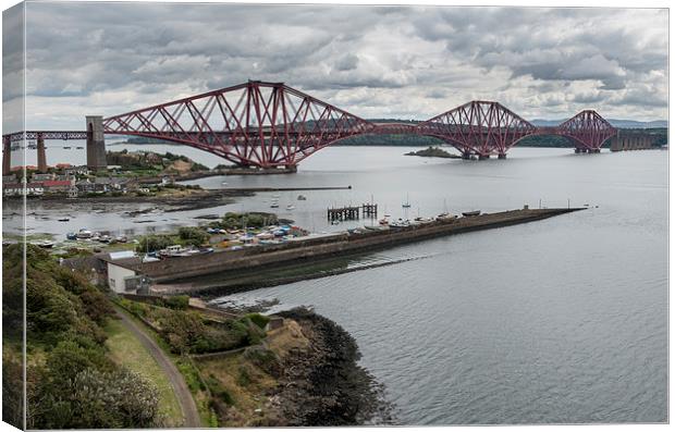 Forth Rail Bridge from North Queensferry Canvas Print by Gary Eason