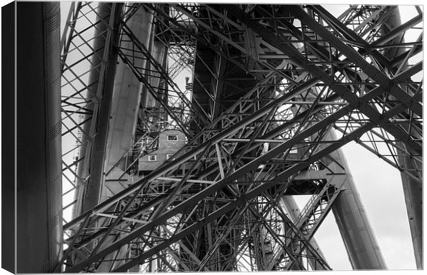 Forth Rail Bridge girders black and white version Canvas Print by Gary Eason