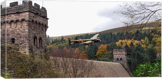 Lancaster PA474 at the Derwent Dam Canvas Print by Gary Eason