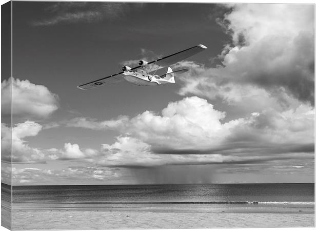Consolidated PBY Catalina black and white version Canvas Print by Gary Eason