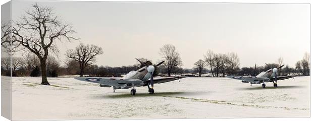 Spitfires in the snow Canvas Print by Gary Eason