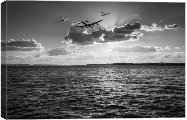 Into the sunset black and white version Canvas Print by Gary Eason