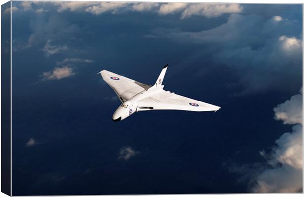 White Vulcan B1 at altitude Canvas Print by Gary Eason