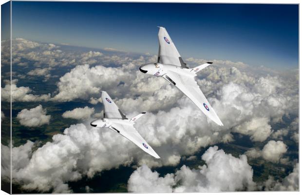 Two Avro Vulcan B1 nuclear bombers Canvas Print by Gary Eason