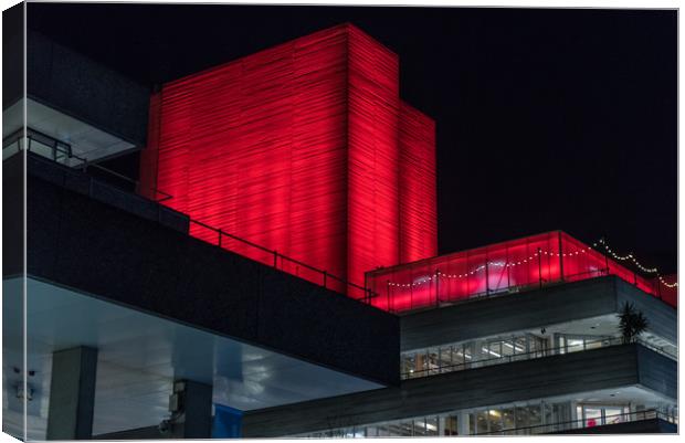 National Theatre red lighting Canvas Print by Gary Eason