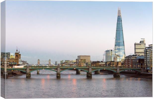The Shard and River Thames at twilight Canvas Print by Gary Eason