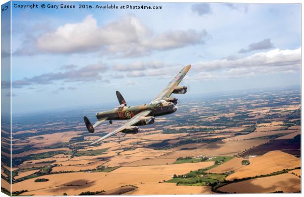 Lancaster PA474 over England Canvas Print by Gary Eason